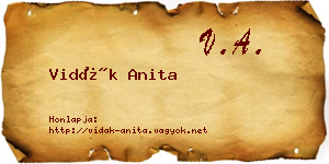Vidák Anita névjegykártya