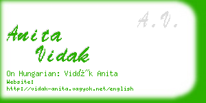 anita vidak business card